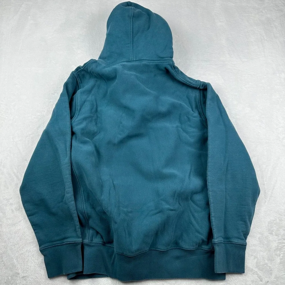 J. Crew Sportswear Re-Imagined Teal Blue Hoodie Sweatshirt Mens Large